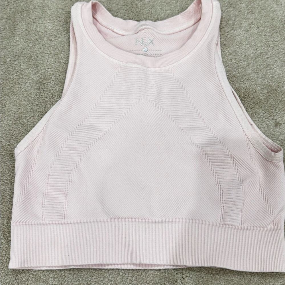 NUX pale pink longline sports bra, size S